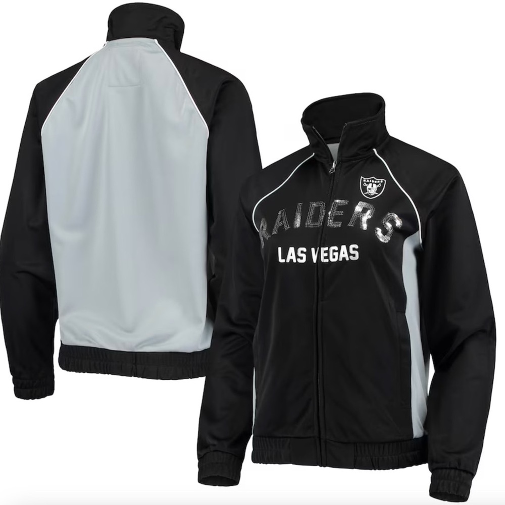 NFL G-III 4Her by Carl Banks Las Vegas Raiders Backfield Raglan Sequin Jacket